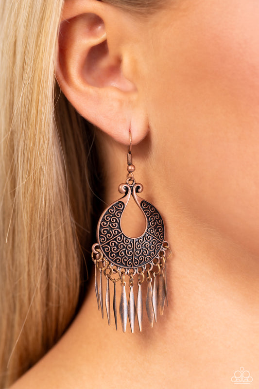 Tribal Charm - Copper Earring