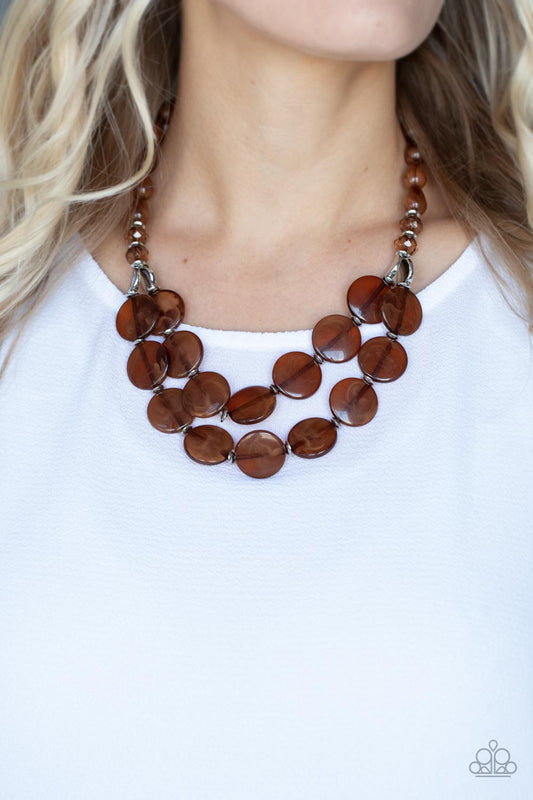 Beach Day Demure - Brown Necklace