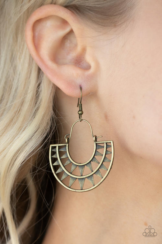 Solar Surge - Brass Earring