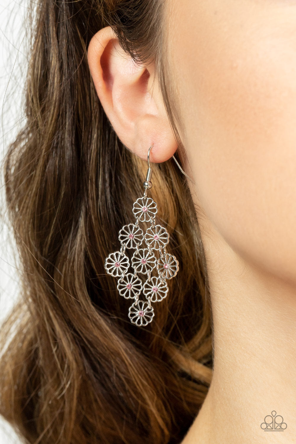 Bustling Blooms - Pink Earring