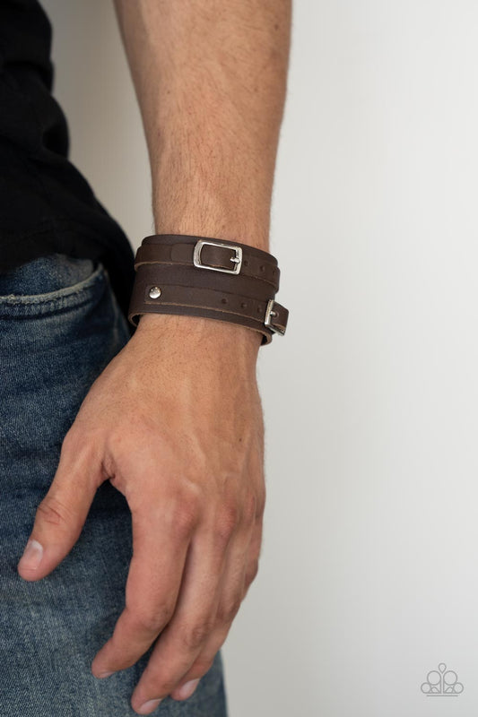 Bronco Bustin Buckles - Brown Bracelet