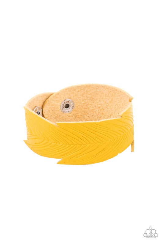 Whimsically Winging It - Yellow Urban Bracelet