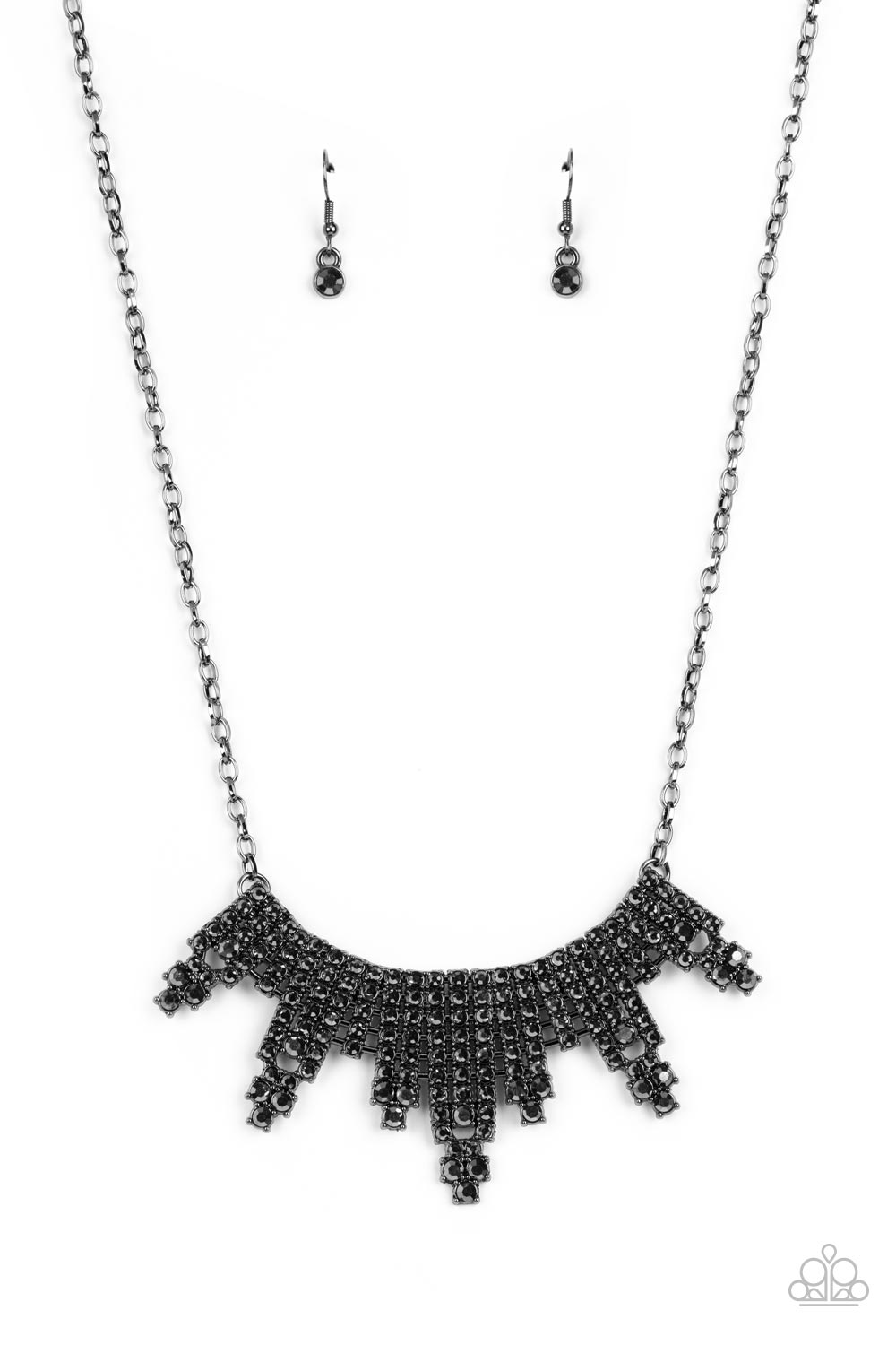 Skyscraping Sparkle - Black Necklace