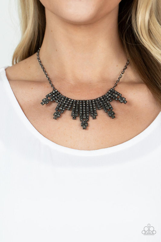 Skyscraping Sparkle - Black Necklace