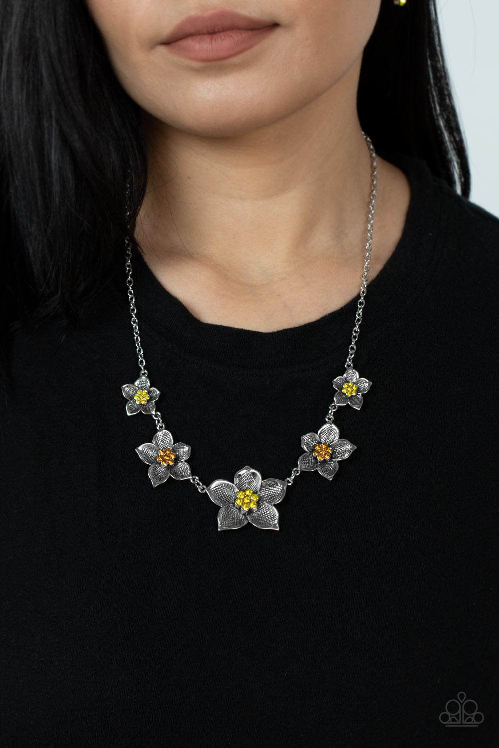 Wallflower Wonderland - Yellow & Orange Necklace