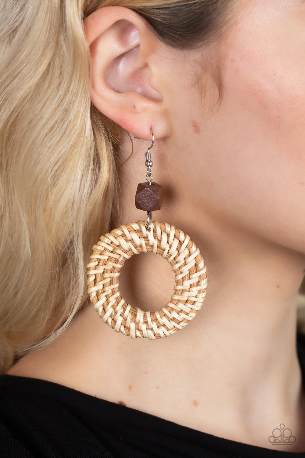 Wildly Wicker - Brown Earrings