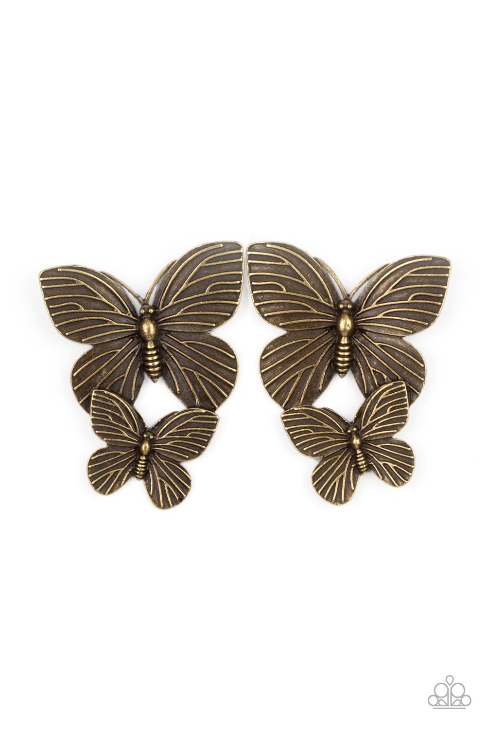 Blushing Butterflies - Brass Earring