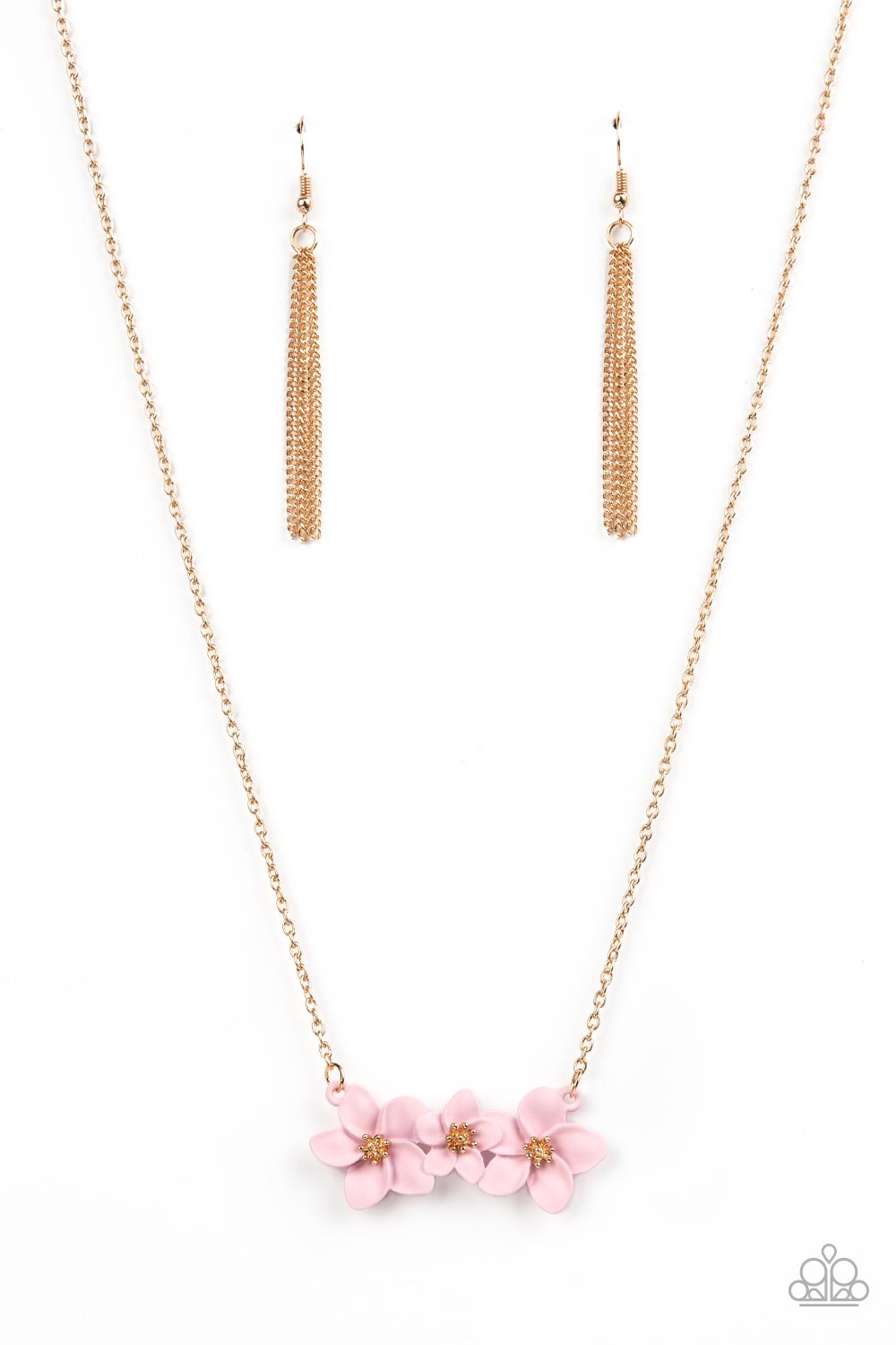 Petunia Picnic - Pink & Gold Necklace