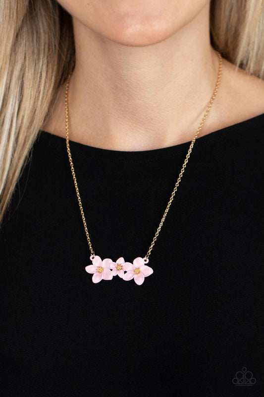 Petunia Picnic - Pink & Gold Necklace