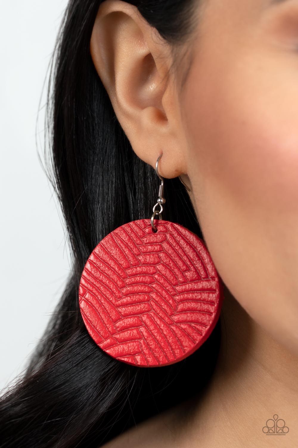 Leathery Loungewear - Red Earrings