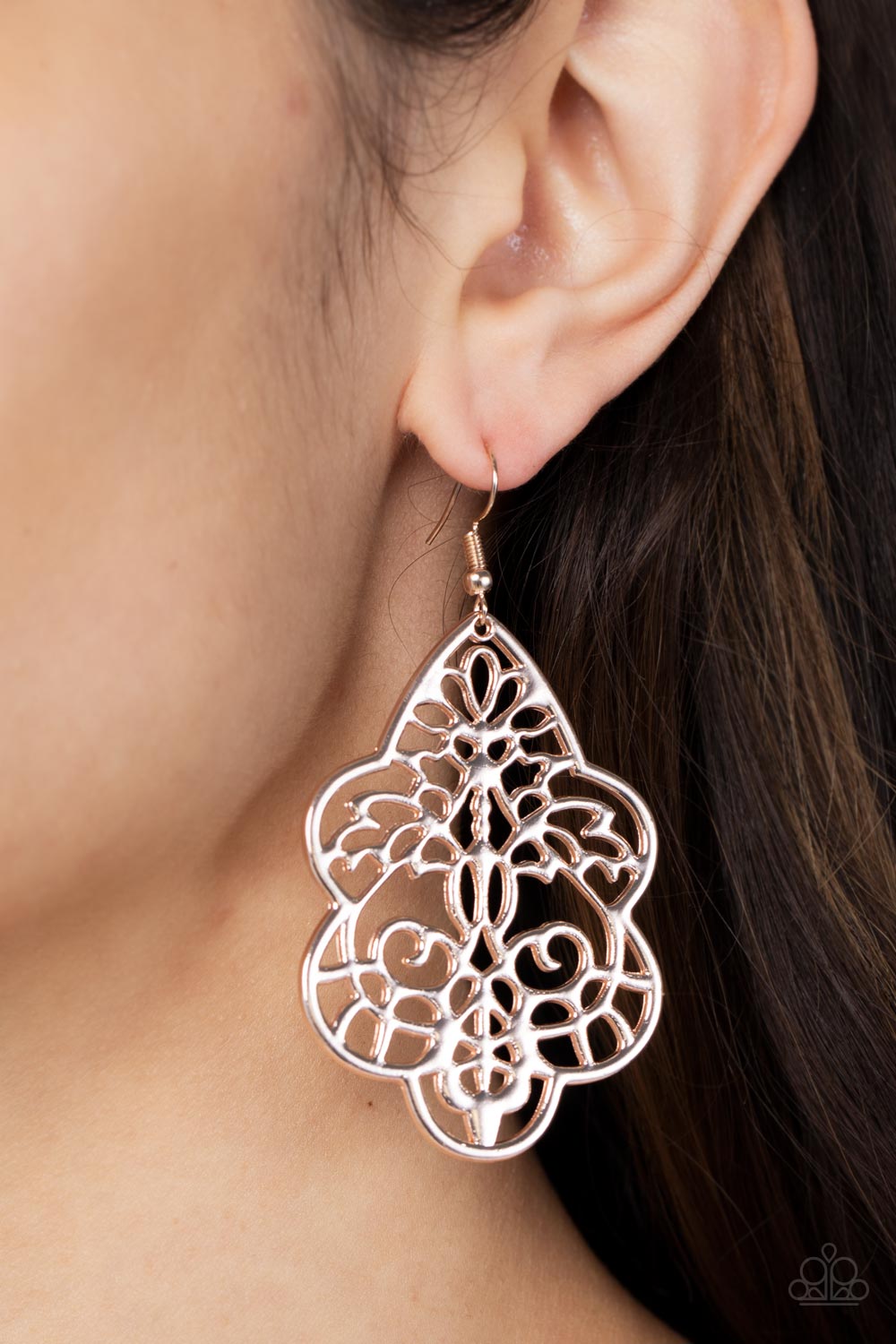 Festive Foliage - Rose Gold Earring