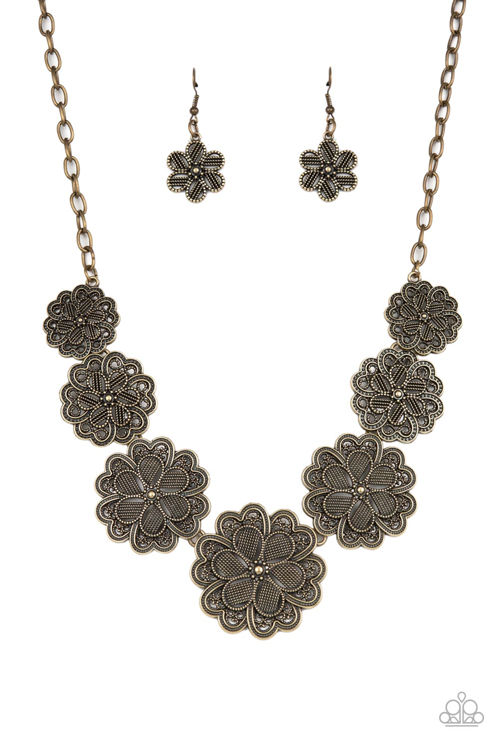 Basketful of Blossoms - Brass Necklace