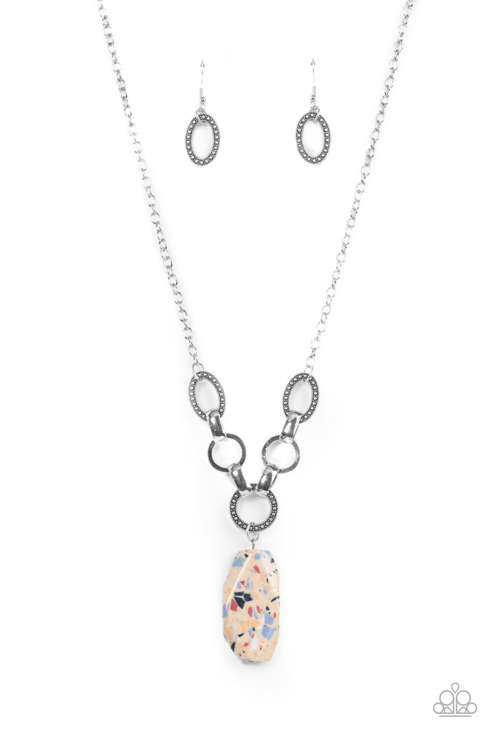 Mystical Mineral - Multicolored Terrazzo Stone Necklace