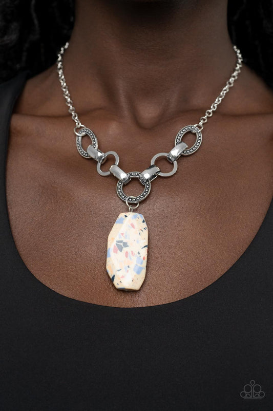 Mystical Mineral - Multicolored Terrazzo Stone Necklace