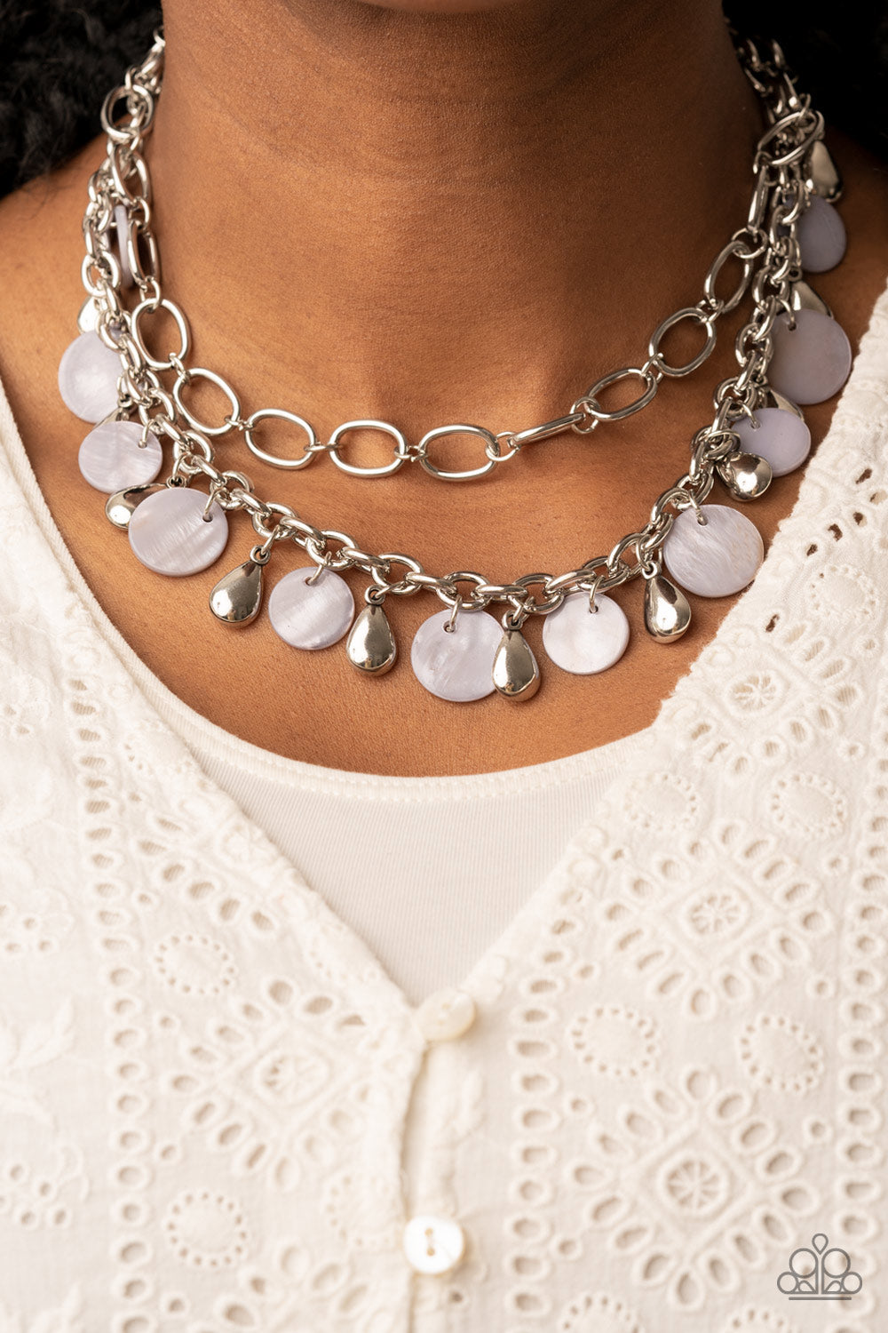 Beachfront Fabulous - Silver Necklace