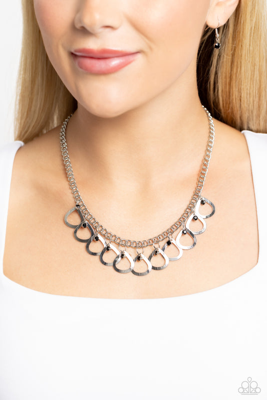 TEAR-rifically Twinkling - Black Necklace