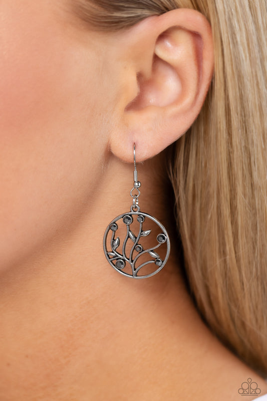 Bedazzlingly Branching - Silver Earring