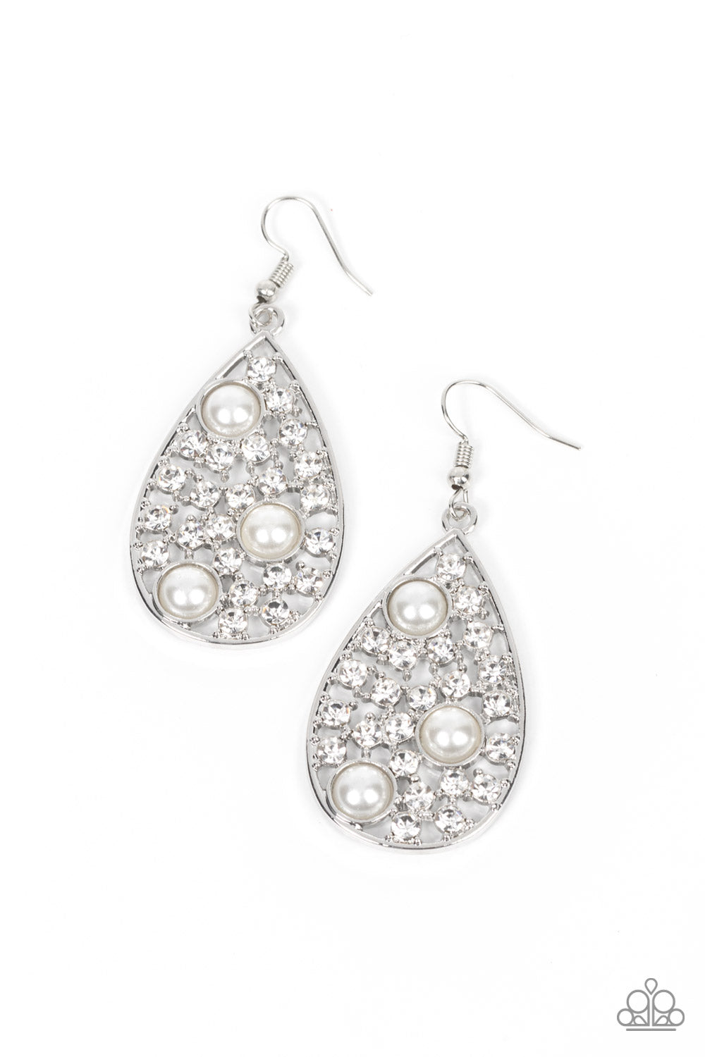 Bauble Burst - White Earring