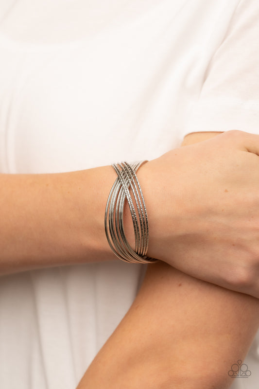 Industrialized Shimmer - Silver Bracelet