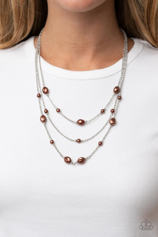 Pearlicious Pop - Brown Necklace