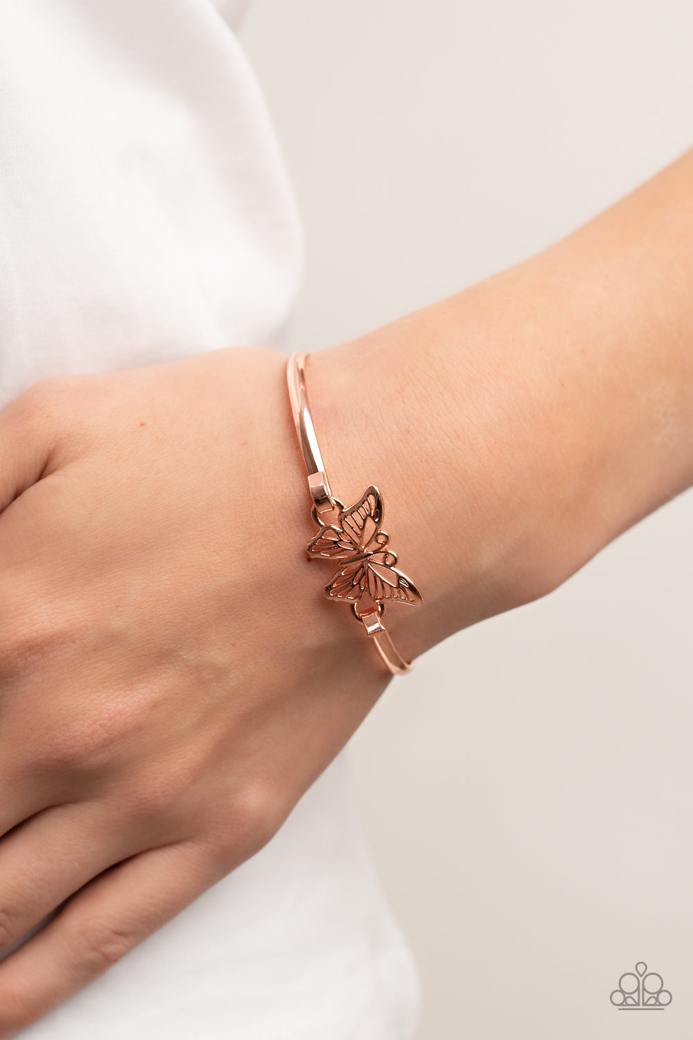 Did I FLUTTER? - Shiny Copper Butterfly Bracelet