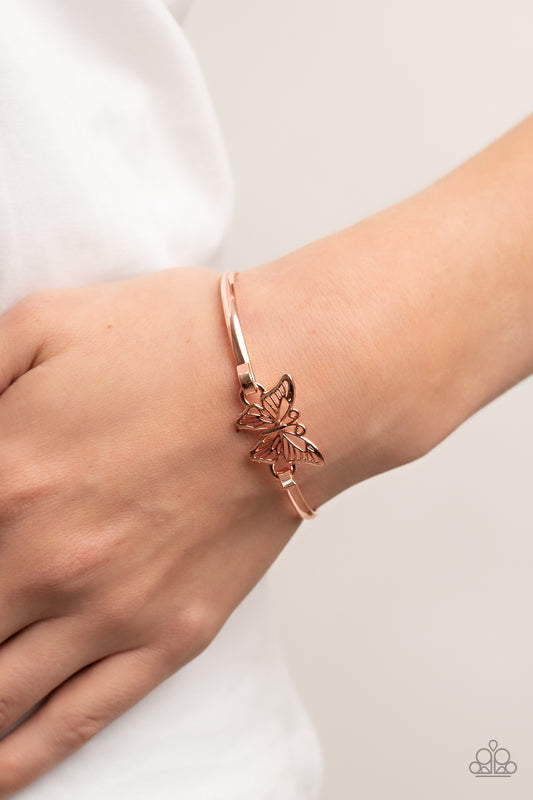 Did I FLUTTER? - Shiny Copper Butterfly Bracelet