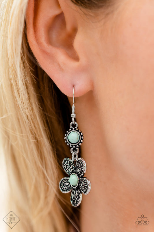 Free-Spirited Flourish - Blue Earring - Fashion Fix - November 2022