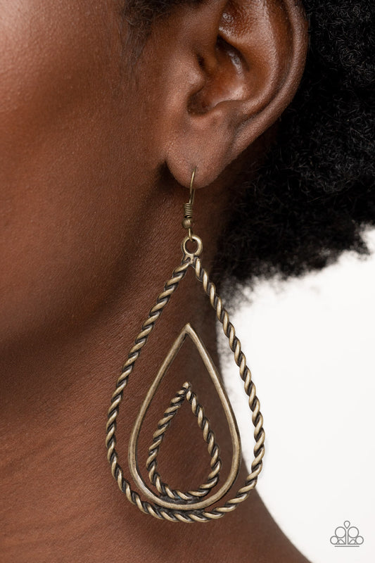 Tastefully Twisty - Brass Earring