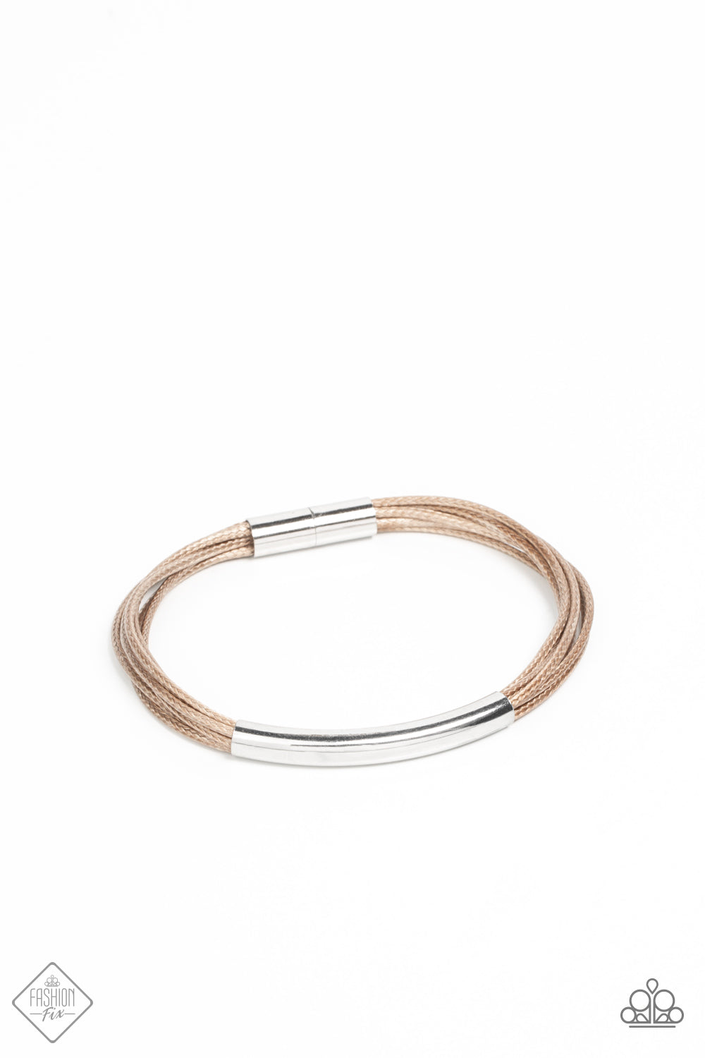 Modern Harmony - Brown Cord Magnetic Bracelet - Fashion Fix December 2021