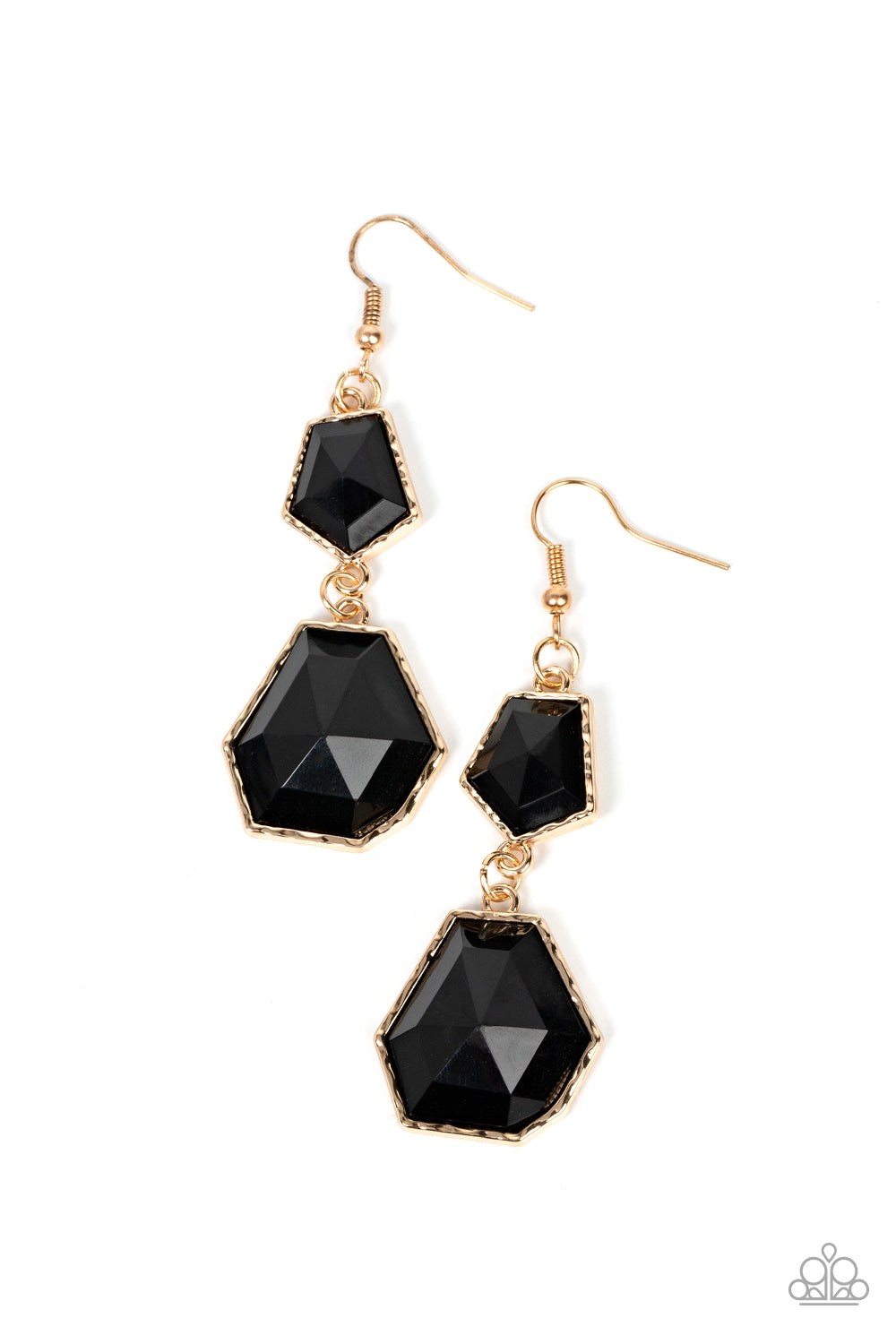 Rio Relic - Black set in Gold Earrings