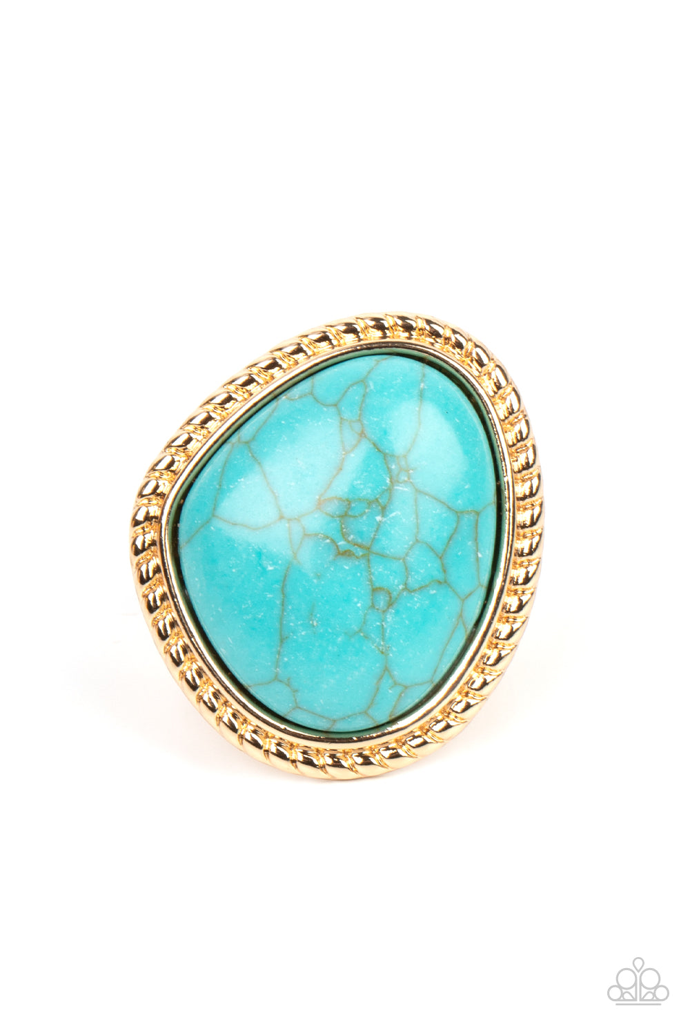 Take the High RODEO - Turquoise Blue Set In Gold Ring