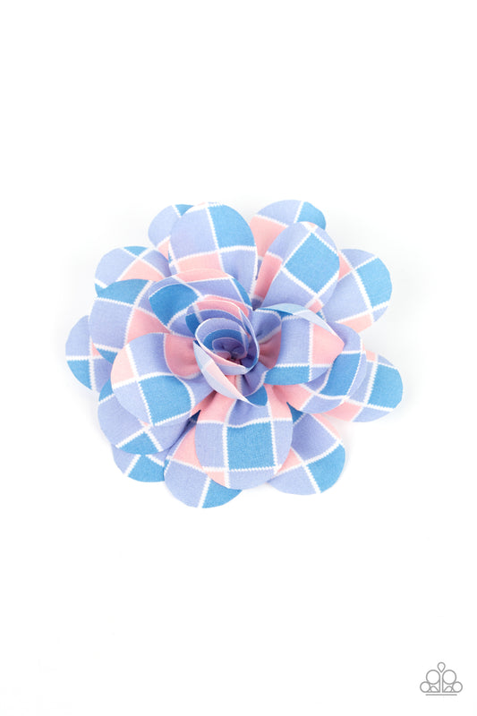 Gingham Garden - Blue Hair Clip