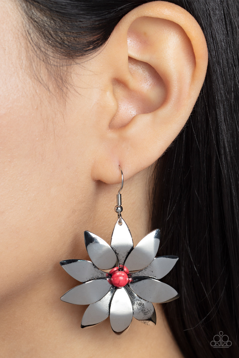 Pinwheel Prairies - Red Earring