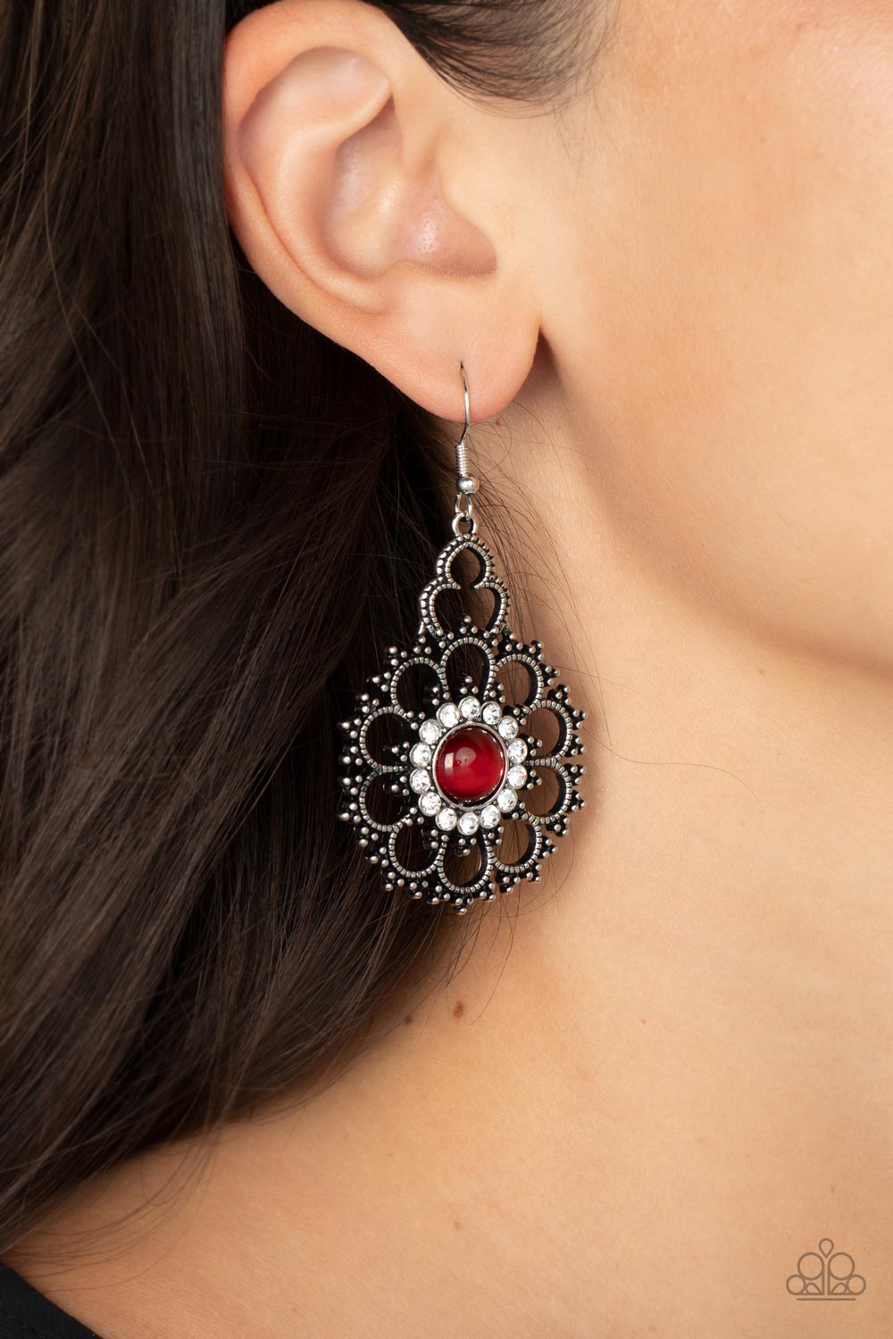 Floral Renaissance - Red Earring