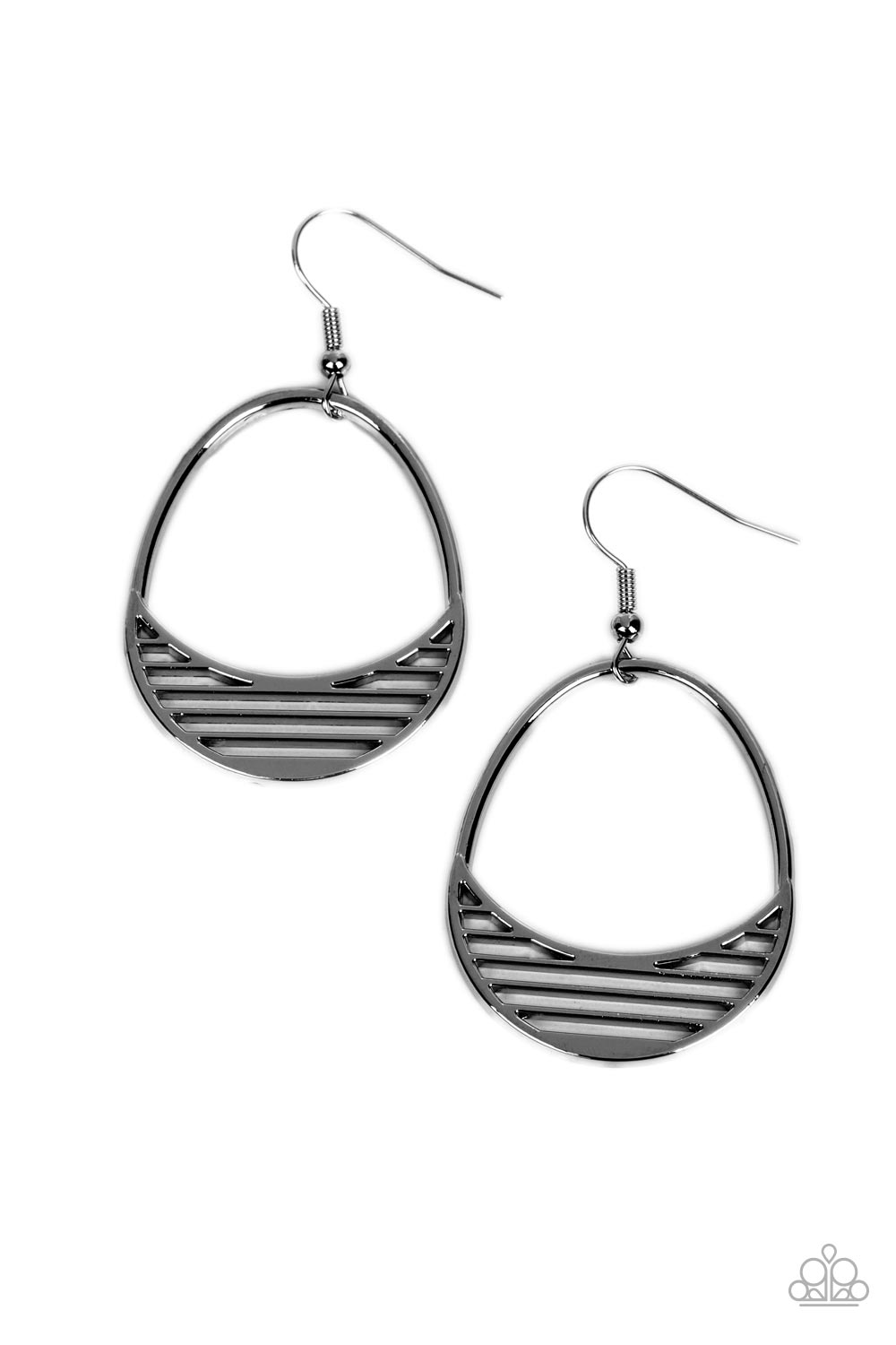 Segmented Shimmer - Black Earring