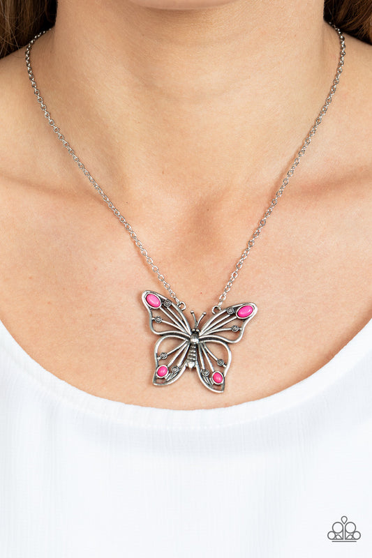 Badlands Butterfly - Pink Necklace