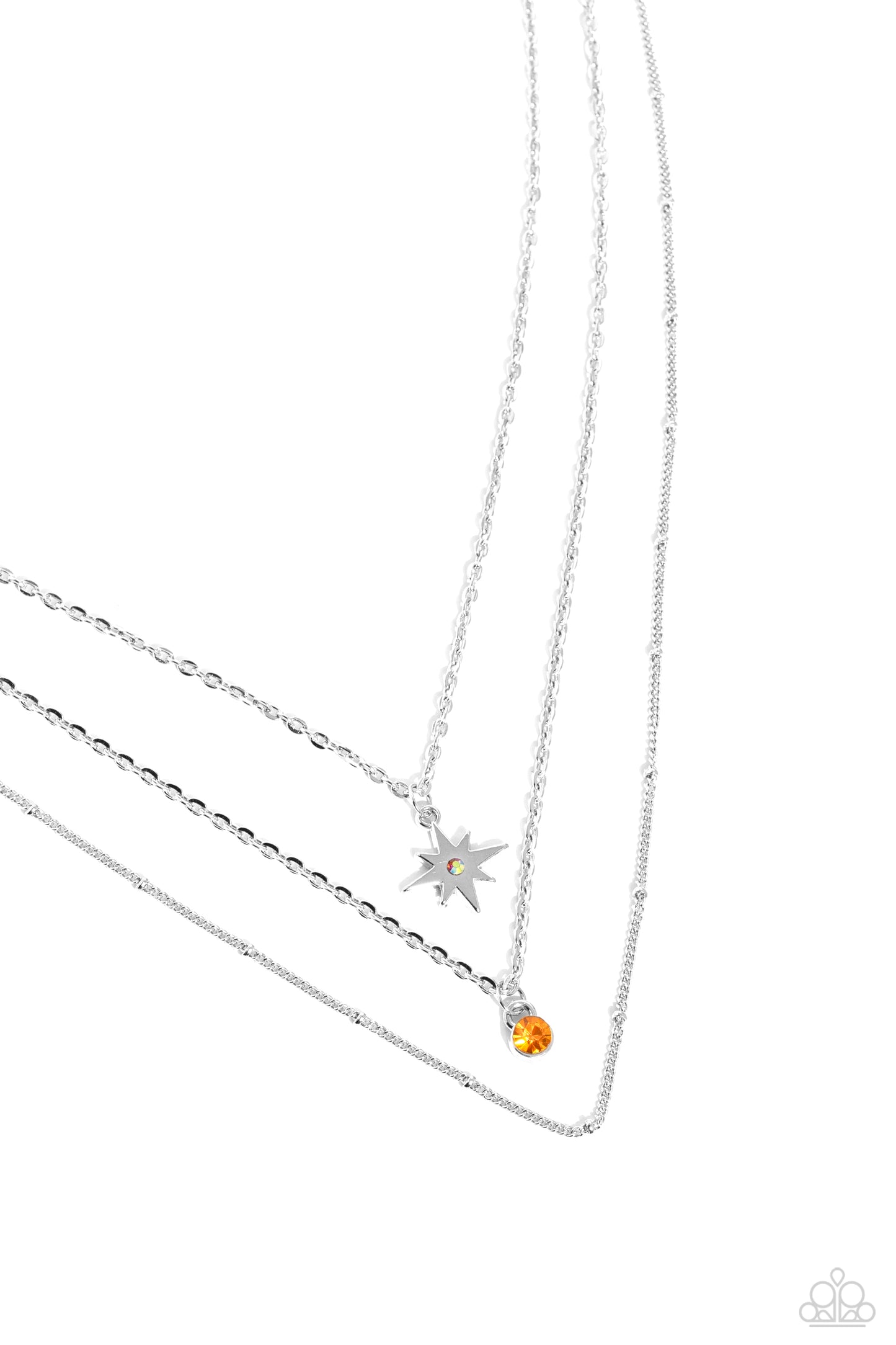 Trendy Twinkle - Orange Necklace