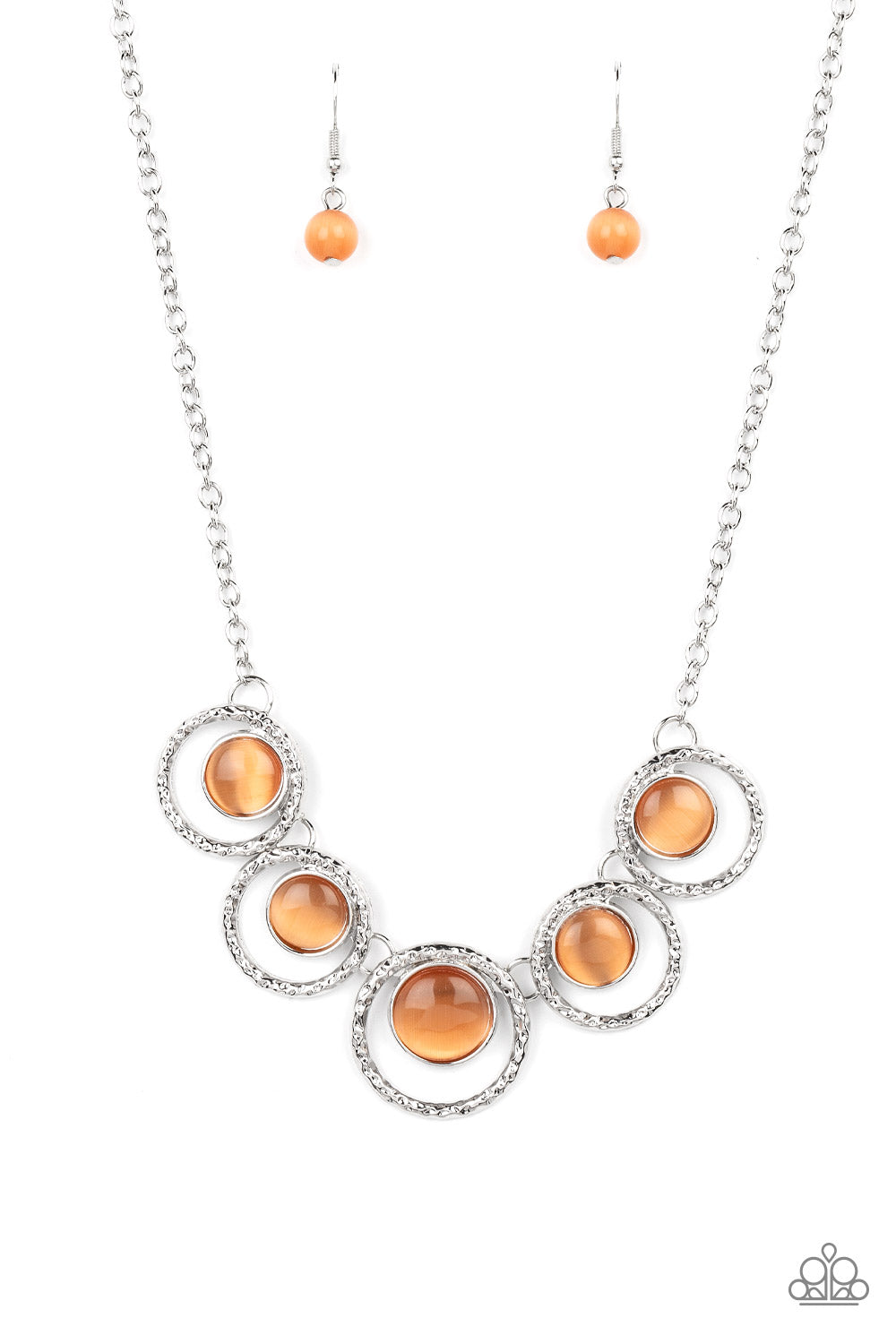 Elliptical Enchantment - Orange Necklace