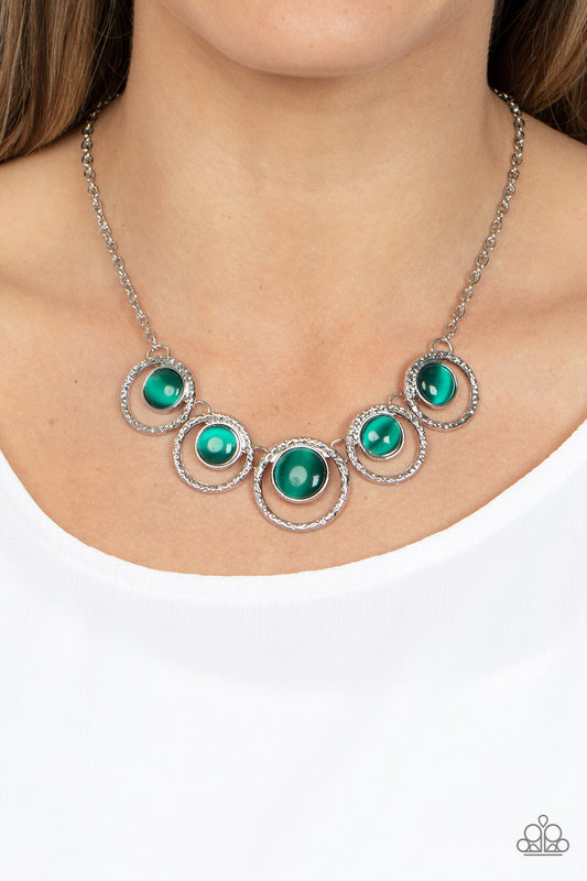 Elliptical Enchantment - Green Necklace