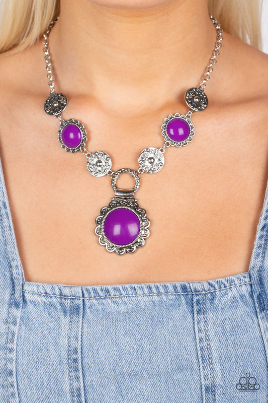 Poppy Persuasion - Purple Necklace