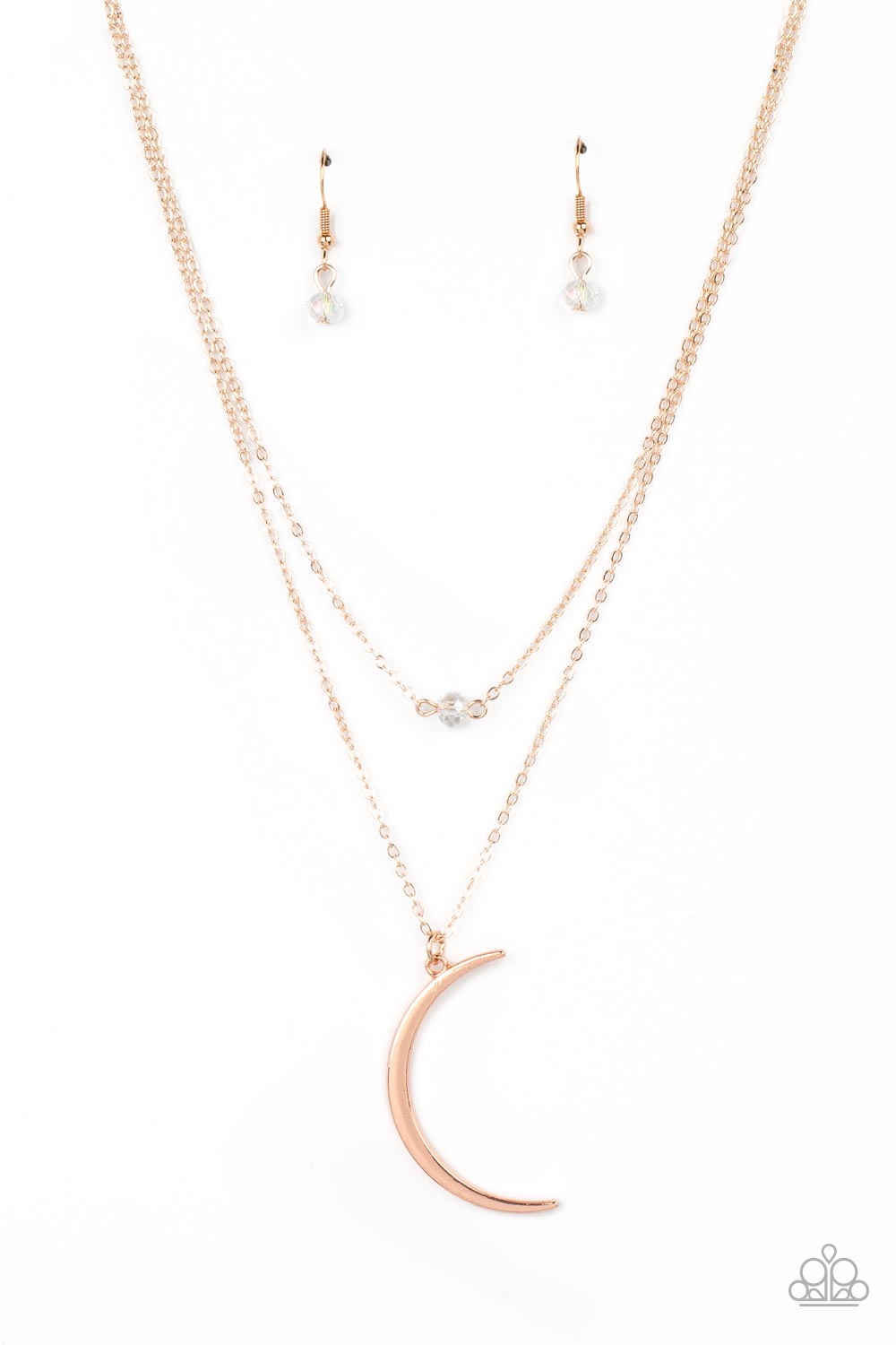 Modern Moonbeam - Rose Gold Moon Necklace