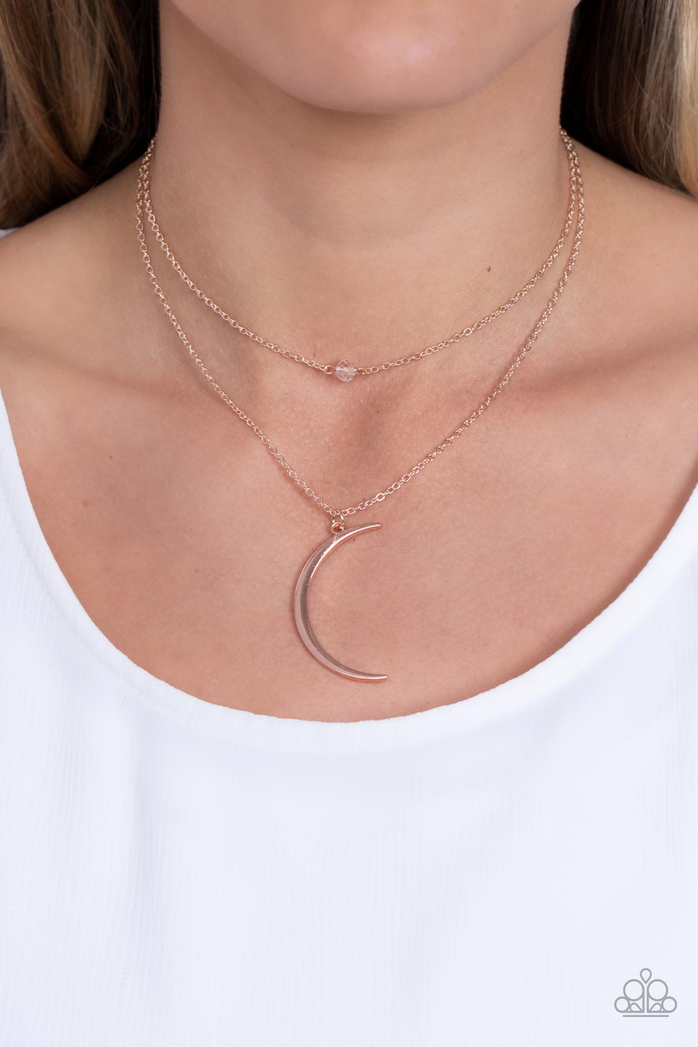 Modern Moonbeam - Rose Gold Moon Necklace