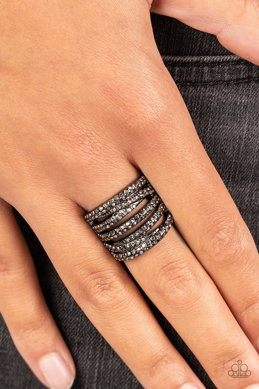 Knock-Out Opulence - Gunmetal Ring - Hematite Stones