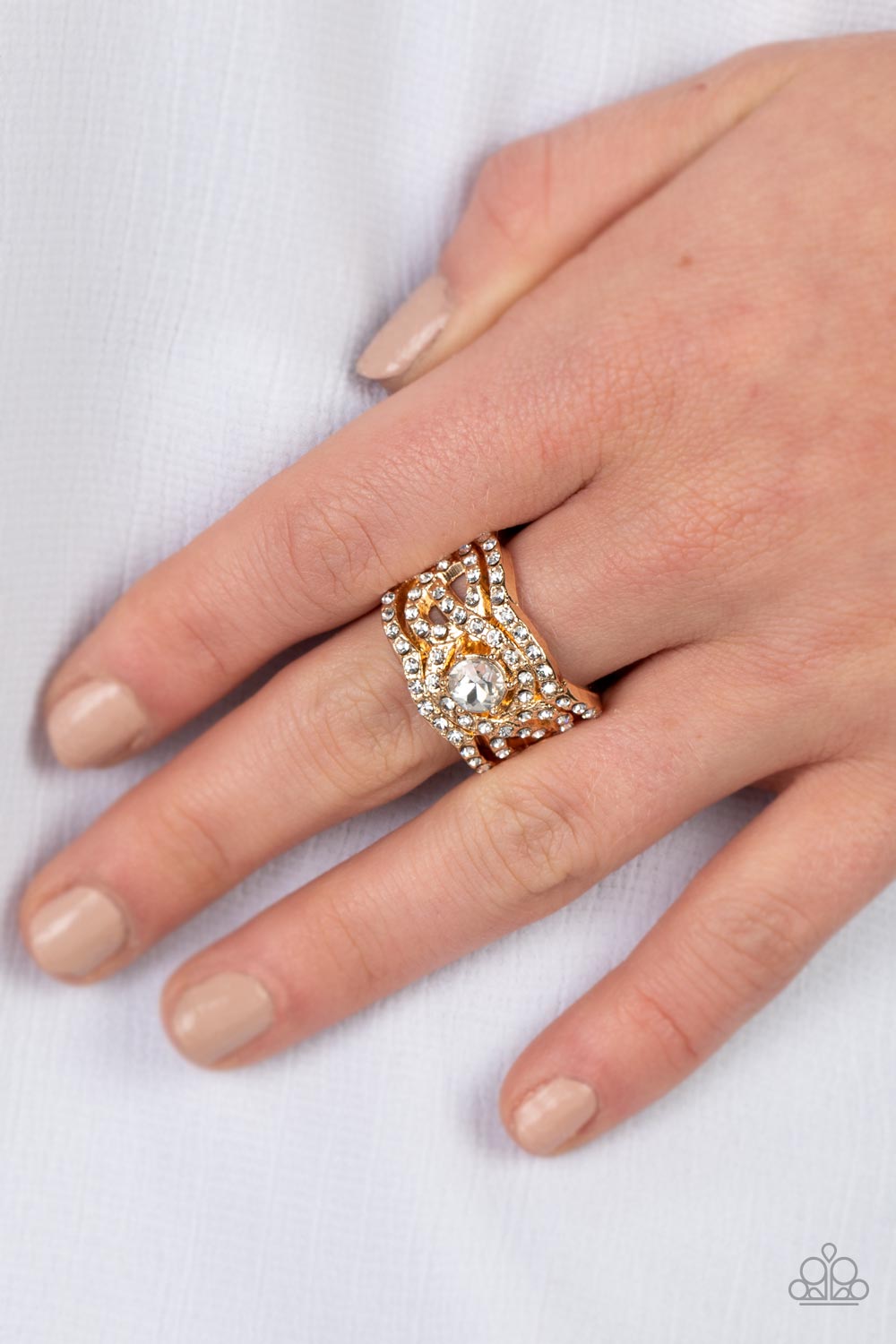 Doting on Dazzle - Gold Ring