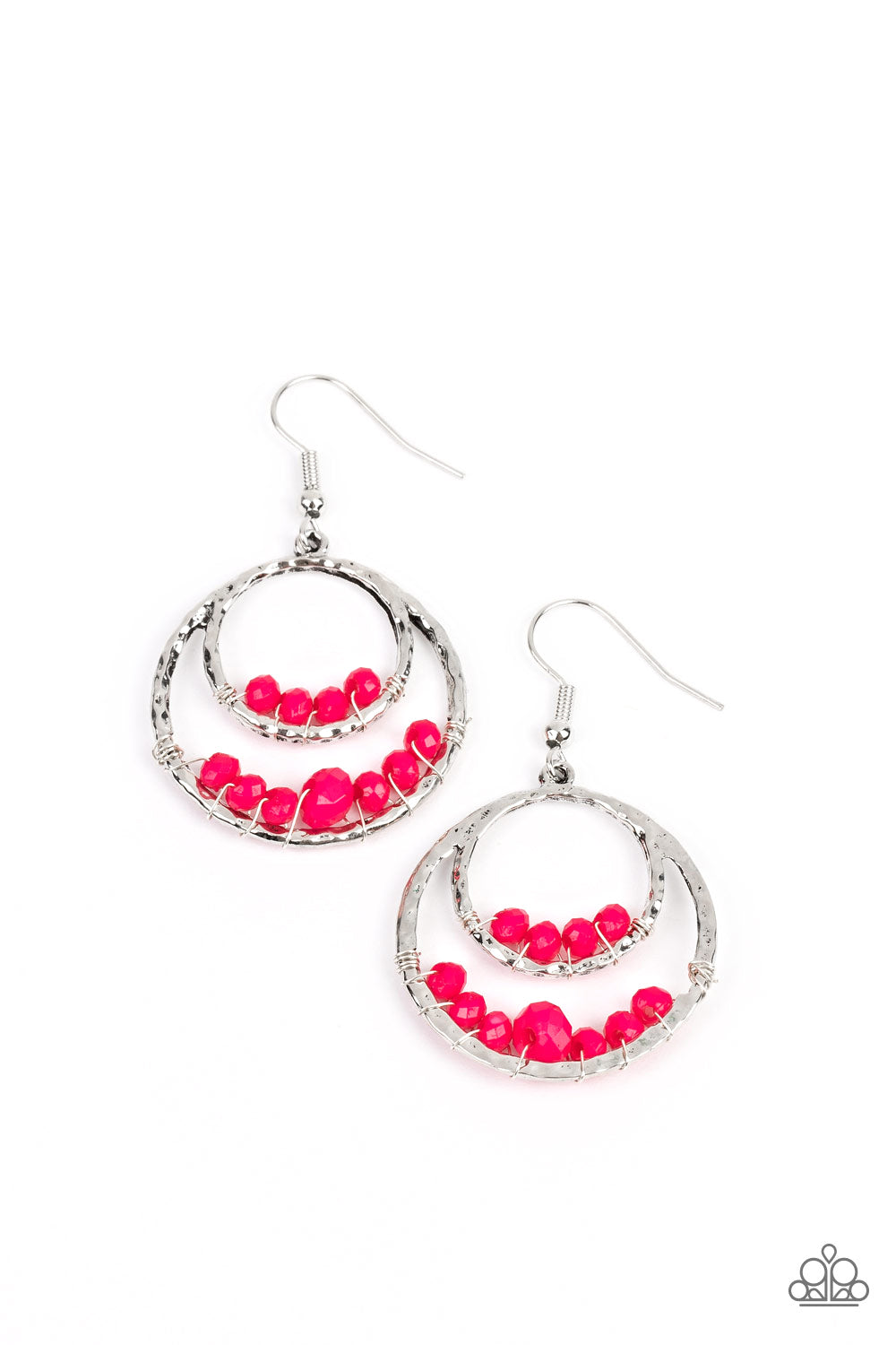 Bustling Beads - Pink Earring