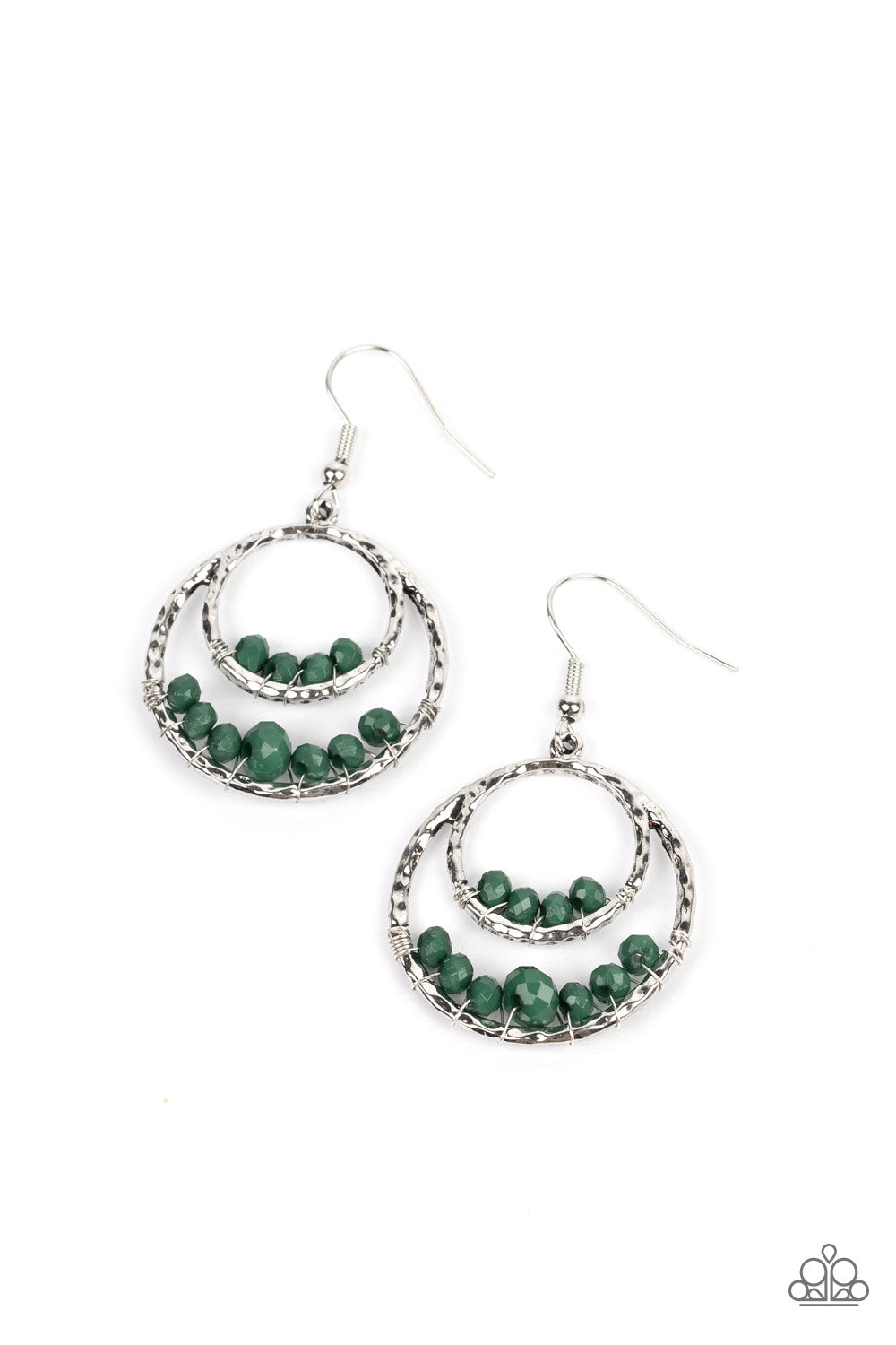 Bustling Beads - Green Earring