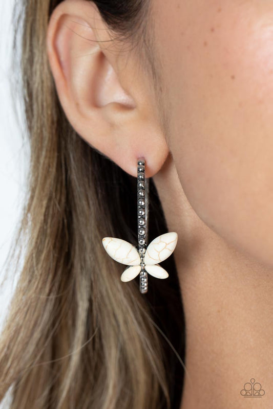 Bohemian Butterfly - White Earrings