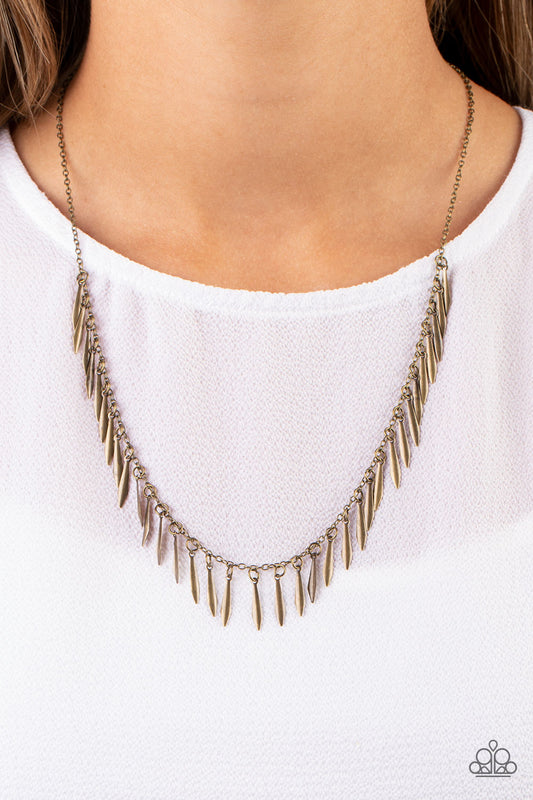 Striking Sheen - Brass Necklace