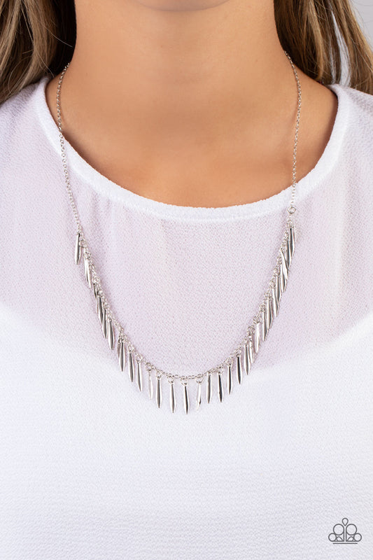 Striking Sheen - Silver Necklace