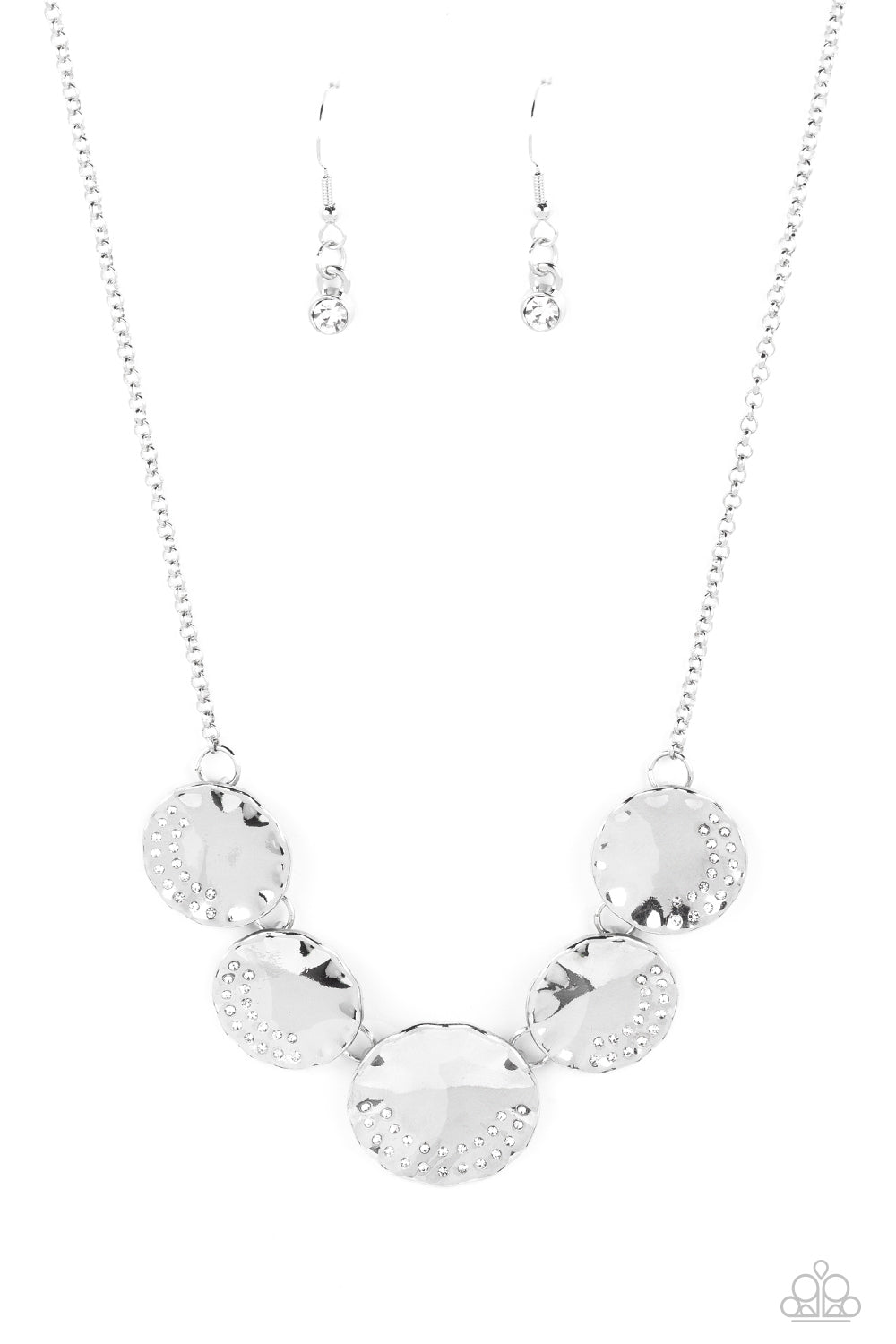 Swanky Shimmer - White Necklace